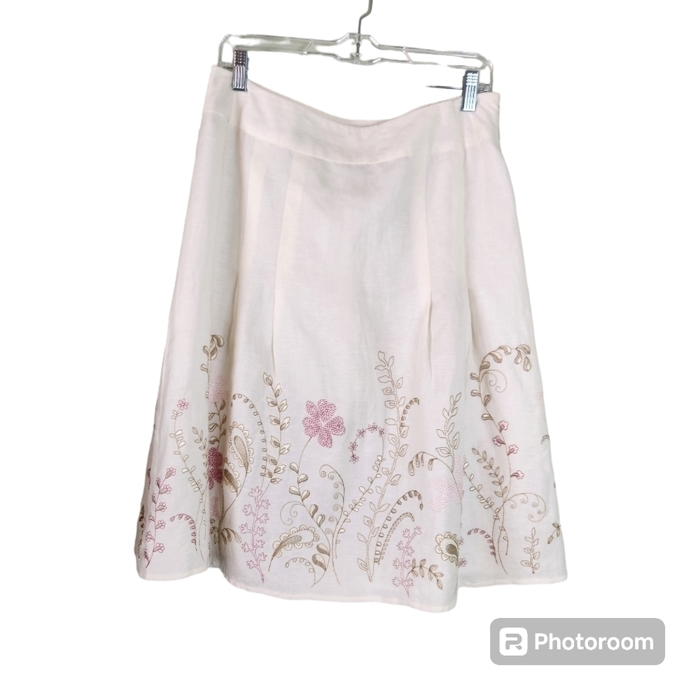 Dress Barn Linen Blend Skirt A-line sz 14